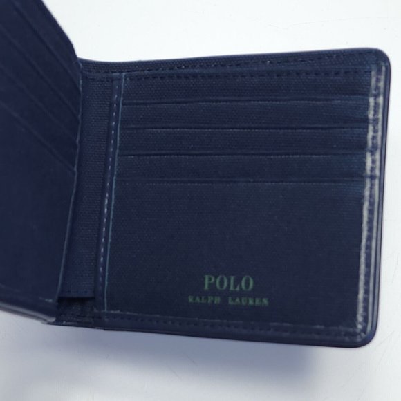 Polo Ralph Lauren Men's Equestrian Polo Player Print Canvas Billfold Wallet - Picture 4 of 15